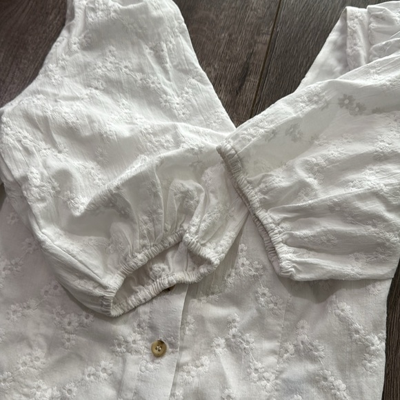 Merritt Charles Romeo Blouse - White Floral Embroidery S - Picture 7 of 8